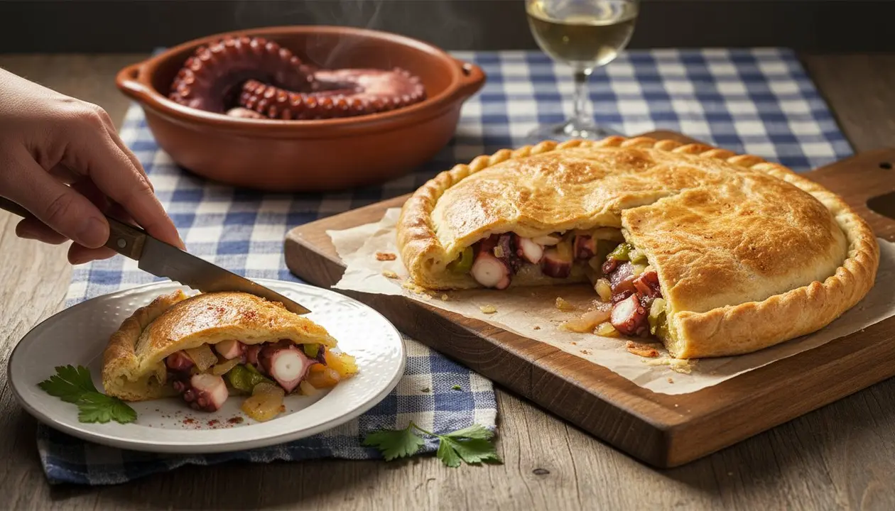 Empanada de pulpo: receta de pulpo tradicional gallega paso a paso